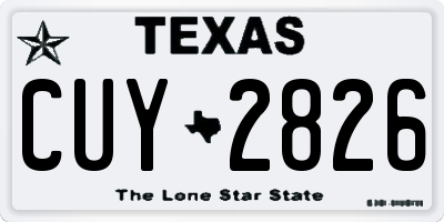 TX license plate CUY2826