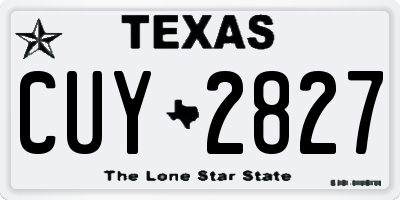 TX license plate CUY2827