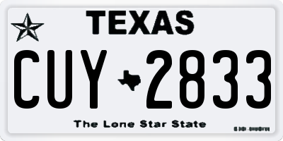 TX license plate CUY2833