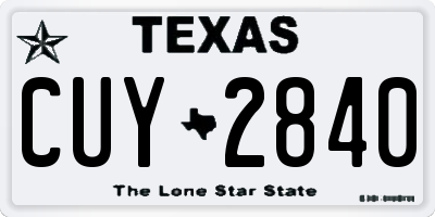 TX license plate CUY2840