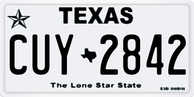 TX license plate CUY2842