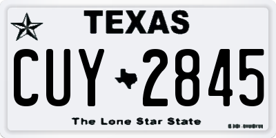 TX license plate CUY2845