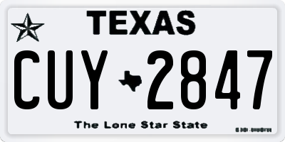 TX license plate CUY2847