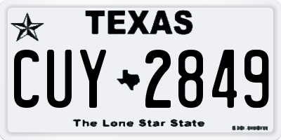 TX license plate CUY2849