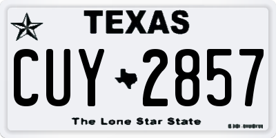 TX license plate CUY2857