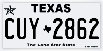 TX license plate CUY2862