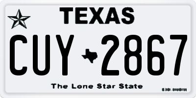 TX license plate CUY2867