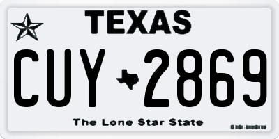TX license plate CUY2869