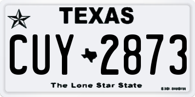 TX license plate CUY2873