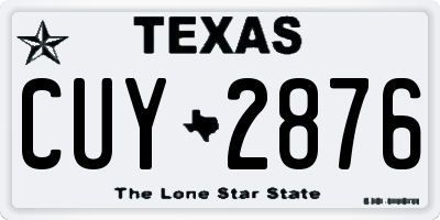TX license plate CUY2876