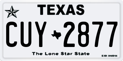 TX license plate CUY2877