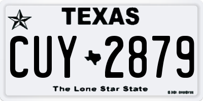 TX license plate CUY2879