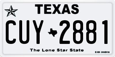 TX license plate CUY2881