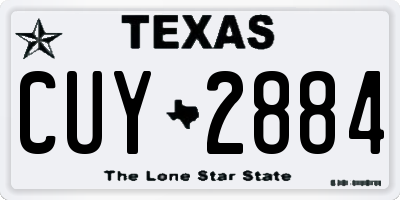 TX license plate CUY2884
