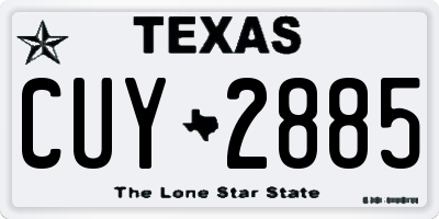 TX license plate CUY2885