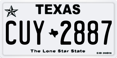 TX license plate CUY2887