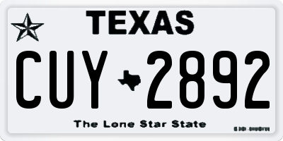 TX license plate CUY2892