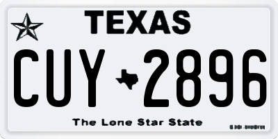 TX license plate CUY2896