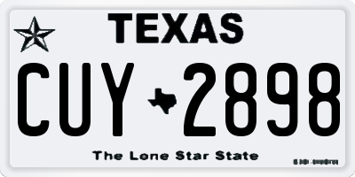 TX license plate CUY2898