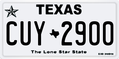 TX license plate CUY2900