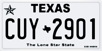 TX license plate CUY2901
