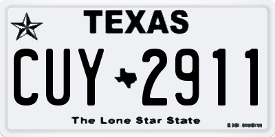 TX license plate CUY2911