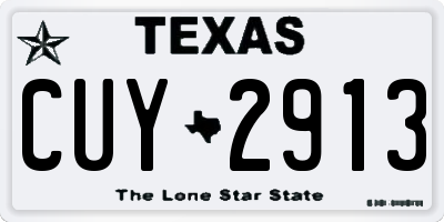 TX license plate CUY2913