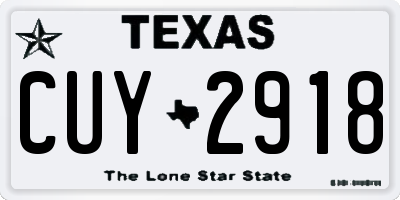 TX license plate CUY2918
