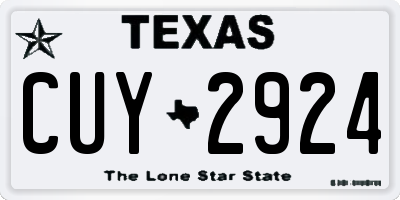 TX license plate CUY2924
