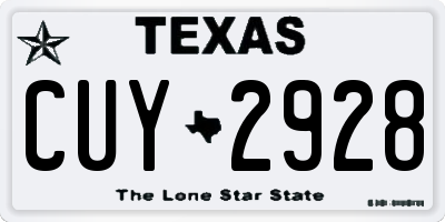 TX license plate CUY2928