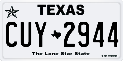 TX license plate CUY2944