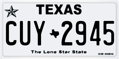 TX license plate CUY2945