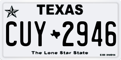 TX license plate CUY2946