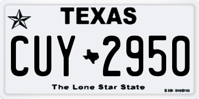 TX license plate CUY2950