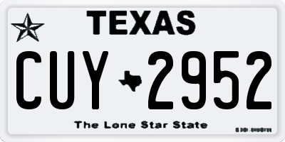TX license plate CUY2952