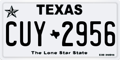 TX license plate CUY2956