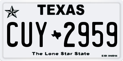 TX license plate CUY2959