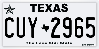TX license plate CUY2965