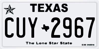 TX license plate CUY2967