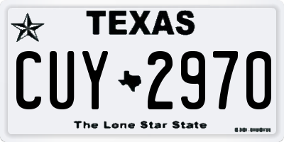 TX license plate CUY2970
