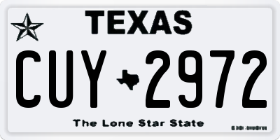 TX license plate CUY2972