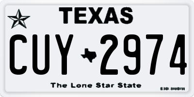 TX license plate CUY2974