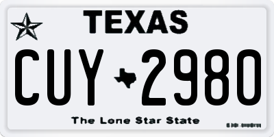 TX license plate CUY2980