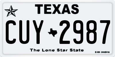 TX license plate CUY2987
