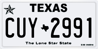 TX license plate CUY2991