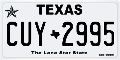 TX license plate CUY2995