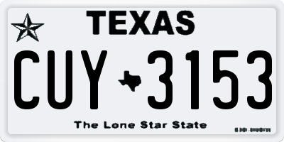 TX license plate CUY3153