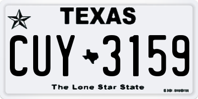 TX license plate CUY3159