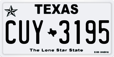 TX license plate CUY3195