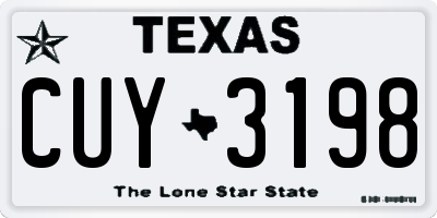 TX license plate CUY3198